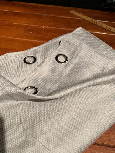 Shower curtain grey wafer grommet style, View more