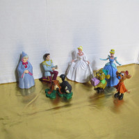 CENDRILLON DISNEY FIGURINES PVC LOT 7 PRINCESSE PRINCE FÉE