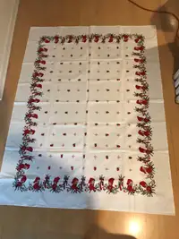 Christmas linen tablecloth - nappe de Noël