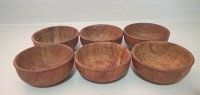 Vintage Rare Llull's Small Wood Bowls - set of 6