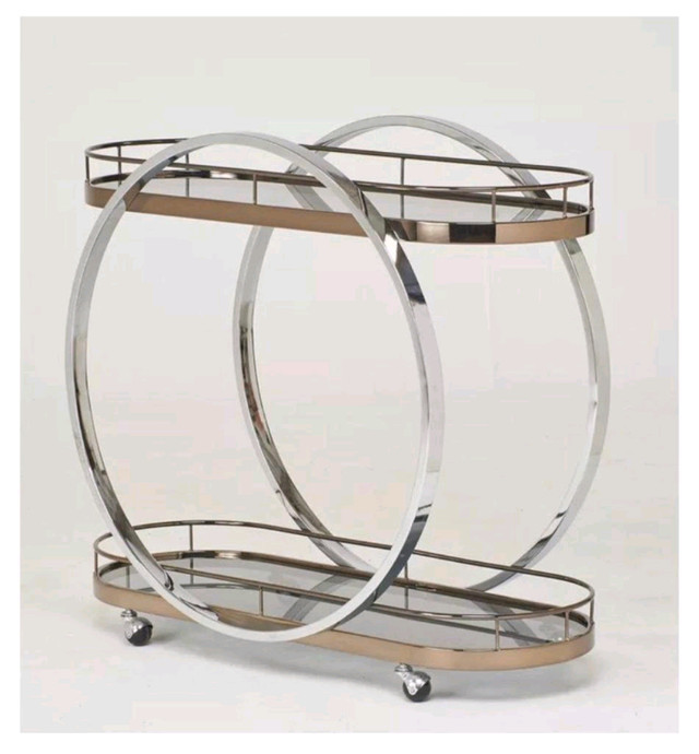 Deboer's Chrome Black Glass Bar Cart $400 in Other in City of Toronto
