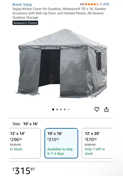 New winter cover for 16x10 Gazebo, View more