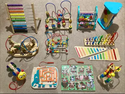 Baby & toddler wooden toys $10 each Good condition Pet free and smoke free home