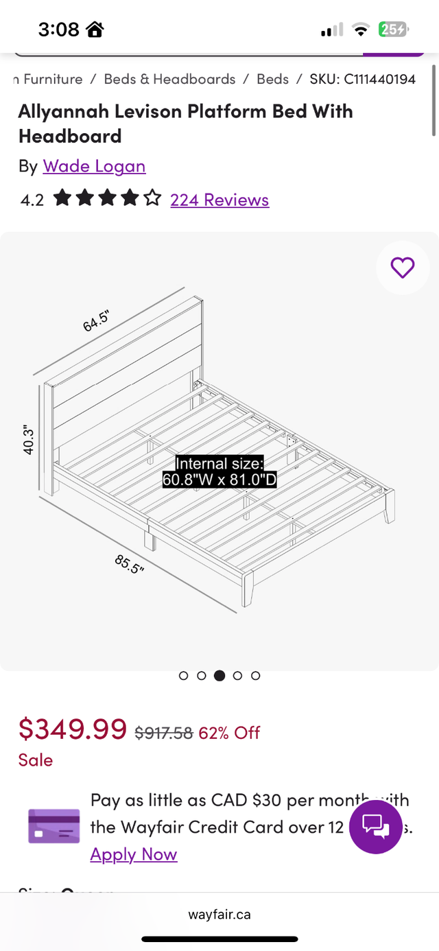 Queen Bed Frame and 12 inch Plush Mattress in Beds & Mattresses in Delta/Surrey/Langley - Image 3