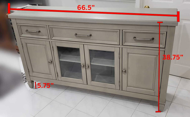 4 Door 3 Drawer Console  in Hutches & Display Cabinets in City of Toronto - Image 3