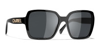 NEW CHANEL CH 5408 Square Black Acetate & Gray Lens Frames