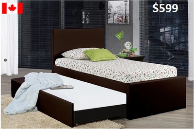 CANADIAN MADE SINGLE OR DOUBLE BED WITH TRUNDLE FOR TWO, View more