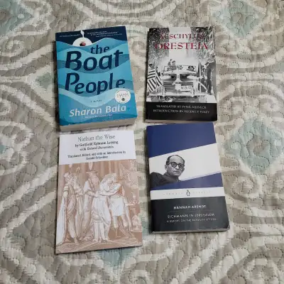 lot of 4 Great Soft Cover Novels Books From the York University Keel Course HUMA 1850 Law & Morality...