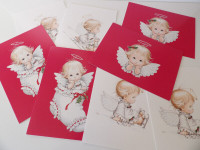 Unused Set of 8 Regal Christmas Cards Angels