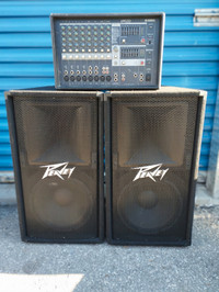 PA System - Peavey Speakers and Yamaha Powered Mixer