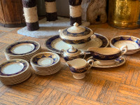Crown Ducal Ware 6107 cobalt and gold