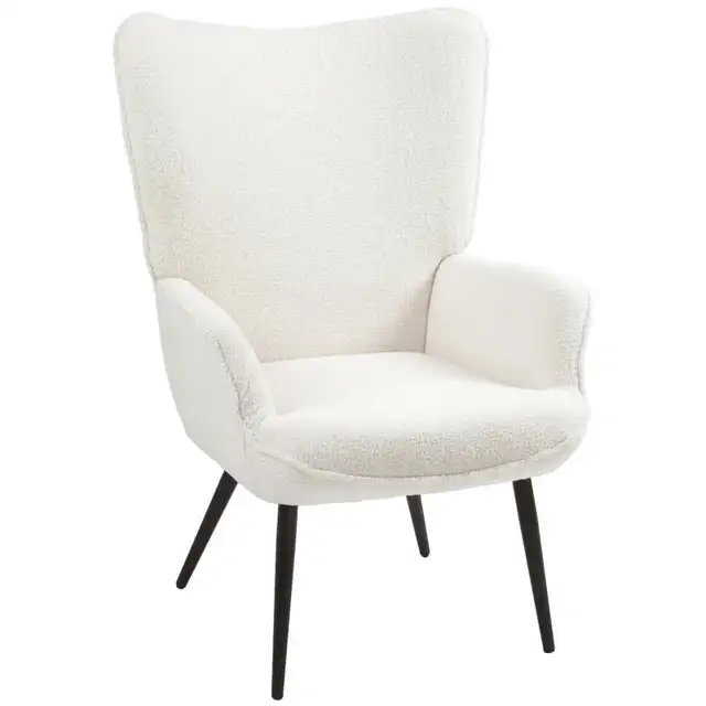 Accent Sherpa Chair, Upholstered Armchair, Fluffy Wingback Chair in Chairs & Recliners in Markham / York Region - Image 3