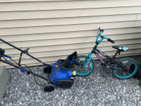 Snow removal and kids bike 