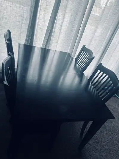 Solid wood dining table with 6 chairs, View more