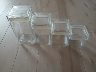 Vintage Square Glass Canisters, View more
