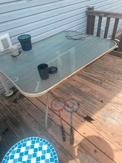 Glass picnic table, View more
