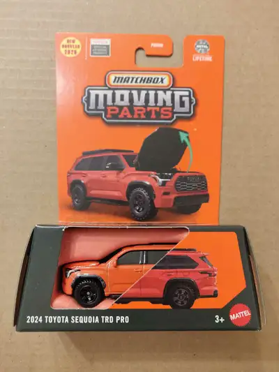New Matchbox Moving parts 2024 Toyota Sequoia TRD Pro 1/64 diecast car truck SUV with opening hood f...