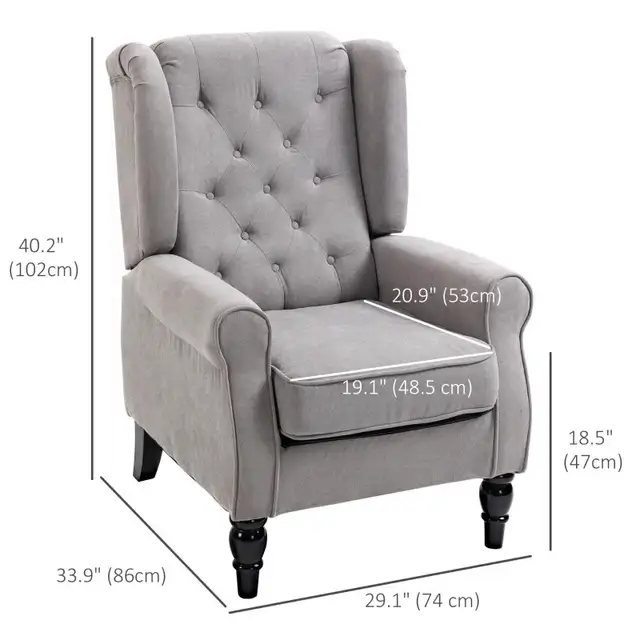 Fabric Accent Chair, Button Tufted Armchair, Upholstered Modern  in Chairs & Recliners in Markham / York Region - Image 3
