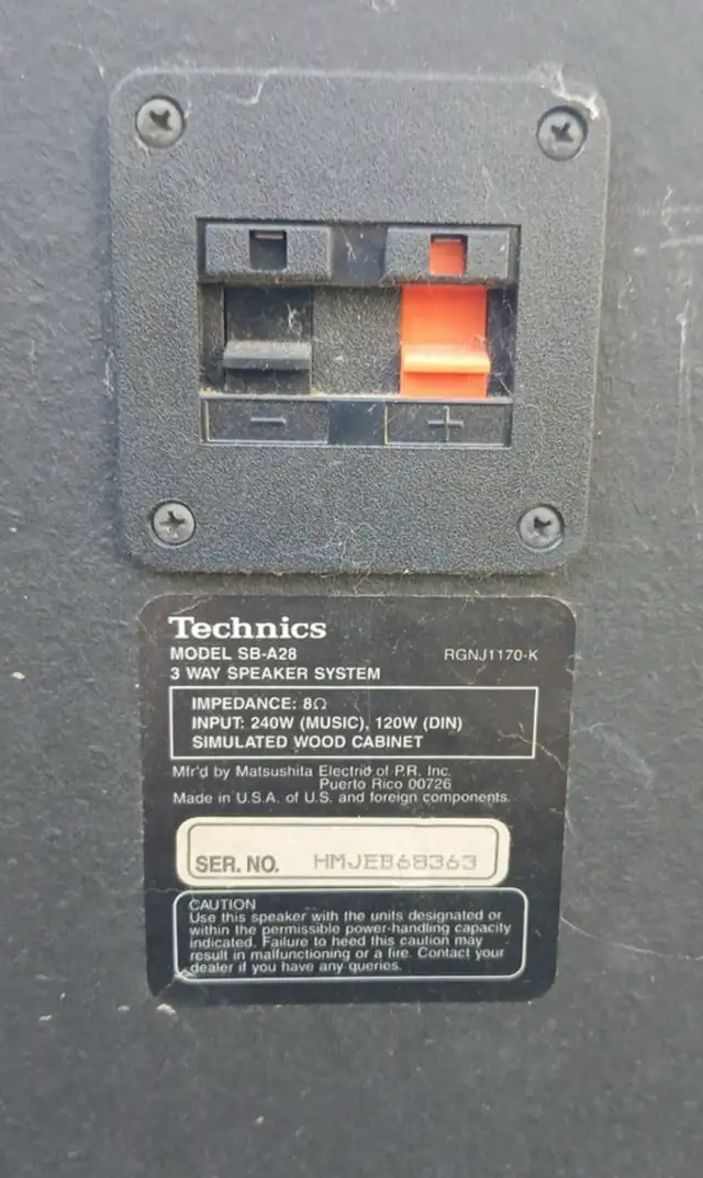 Technics SB-A28 Speakers 120 W 8 Ohm in Speakers in Oshawa / Durham Region - Image 4