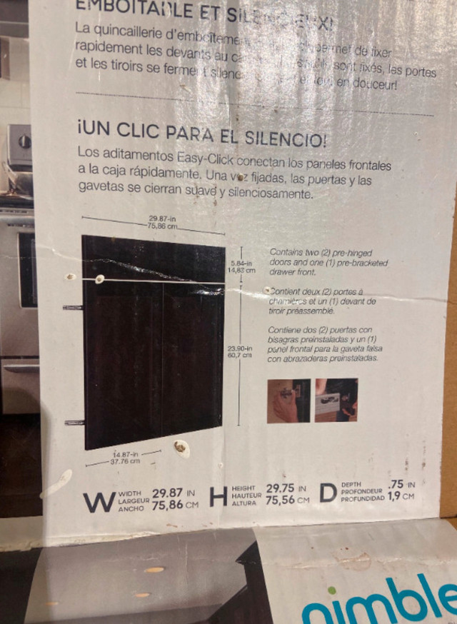 Portes d’armoires 30” jamais utilisées dans Portes, fenêtres et moulures  à Ville de Montréal - Image 3