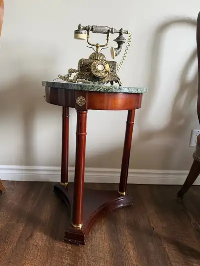 Round Marble Top Accent Side Table, View more