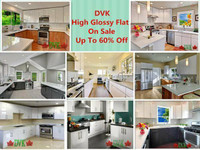 DVK All high gloss white flat kitchen cabinets on sale up to 60%