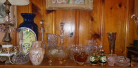 Beautiful vintage crystal vases ,decanters ,water jugs ,bowls ,c