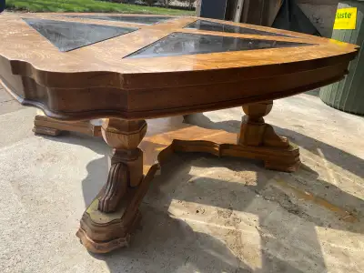 coffee table (wood & glass), View more