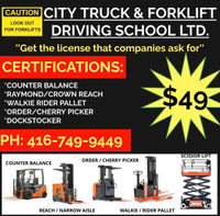 Forklift Training/Certification/Recertification Available!!