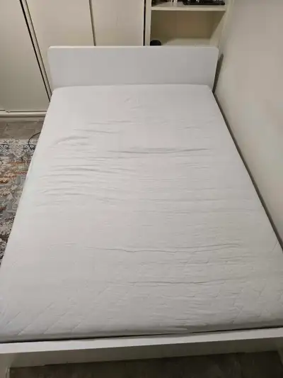 Complete Double Bed Set – White Frame, Mattress, View more