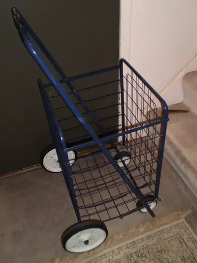 Shopping Carts, Wheeled and Steel, Black and Blue, View more
