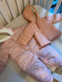 Baby girl snowsuit and coat 3-6 months 