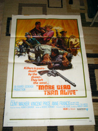 RARE 1969 VINCENT PRICE MORE DEAD THAN ALIVE COWBOY MOVIE POSTER