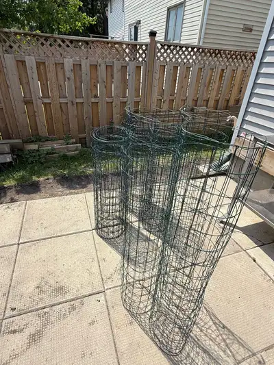 Selling 6 garden wire fencing rolls enough to cover about (65 feet) in total when unrolled. Great fo...