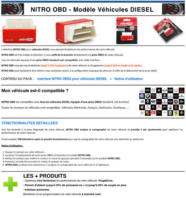 OBD2 Nitro Diesel Red Essence Rouge Turbo Booster Power Speed dans Autres pièces et accessoires  à Ville de Montréal - Image 4