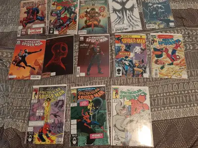 13 Spider-man comics all Spider-man titles Some mid keys Asking $120 retail would be 170$