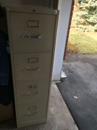 Large Filing Cabinet with key with folders in great condition