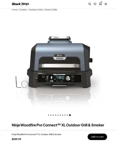 Ninja Woodfire Pro Connect XL Outdoor Grill & Smoker, View more