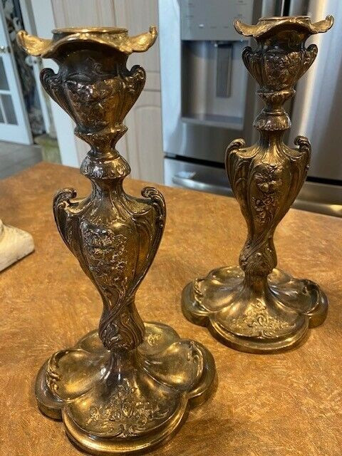 Two Antiques PARPOINT Quadruple Silver Plate Candle Sticks in Arts & Collectibles in Gatineau - Image 3