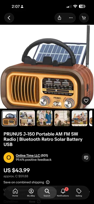 BRAND NEW PRUNUS J-150 Retro Radio & Bluetooth Speaker – Solar, View more