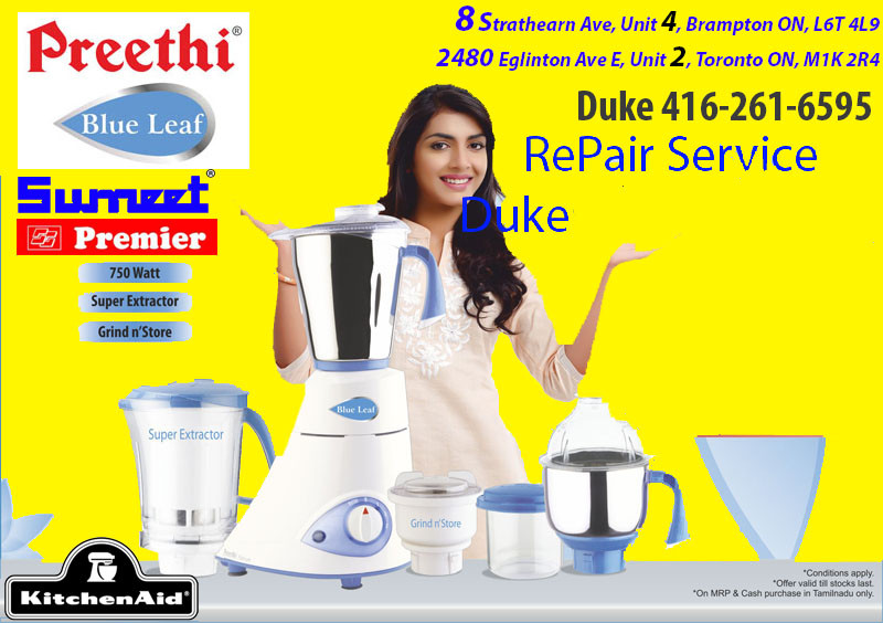 Used, Sumeet, Mixer Fee Estimate Preethi, KitchenAid,Any Model Repair for sale  