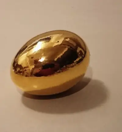 Brass Egg, Actual size Golden Goose, Gold Easter Egg,, View more