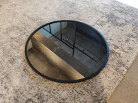 28" Round mirror - black