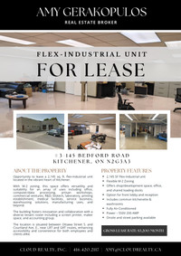2,145 SQ FT Flex-Industrial Unit in Kitchener For Lease