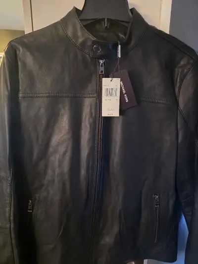 NEUVE – Veste en cuir Michael Kors (Style Racer), View more