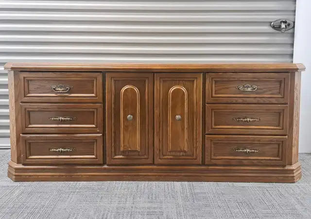 Solid Wood Tudor-Style Storage Cabinet / Credenza – 72" in Hutches & Display Cabinets in City of Toronto - Image 2