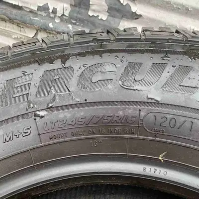 245/75/16 used one season No rims