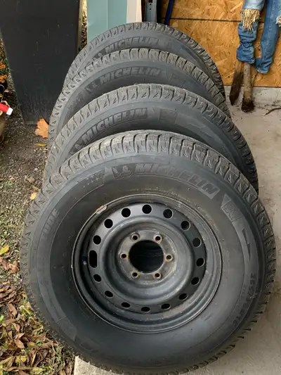 Four (4) Michelin Latitude X-Ice Winter Tires & Winter Rims. 265/70-R16 with 8mm tread depth. Please...