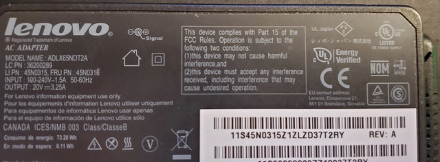 GENUINE Lenovo AC Power Adapter Supply - Model ADLX65NDT2A - 20V in Laptop Accessories in Markham / York Region - Image 4