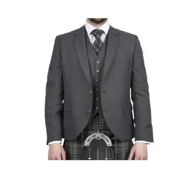 Scottish Argyle wool Kilt Jacket with waistcoat - Handmade Men's, View more